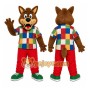 Patchwork Wolf Mascot Costume