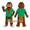 Brown Duck Green Shirt Mascot Costume Brown Duck Green Shirt Mascot Costume