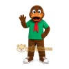 Brown Duck Green Shirt Mascot Costume Brown Duck Green Shirt Mascot Costume