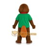 Brown Duck Green Shirt Mascot Costume Brown Duck Green Shirt Mascot Costume