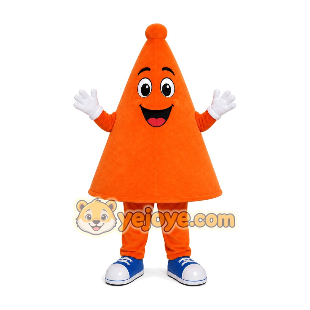 Orange Traffic Cone Mascot Costume Orange Traffic Cone Mascot Costume