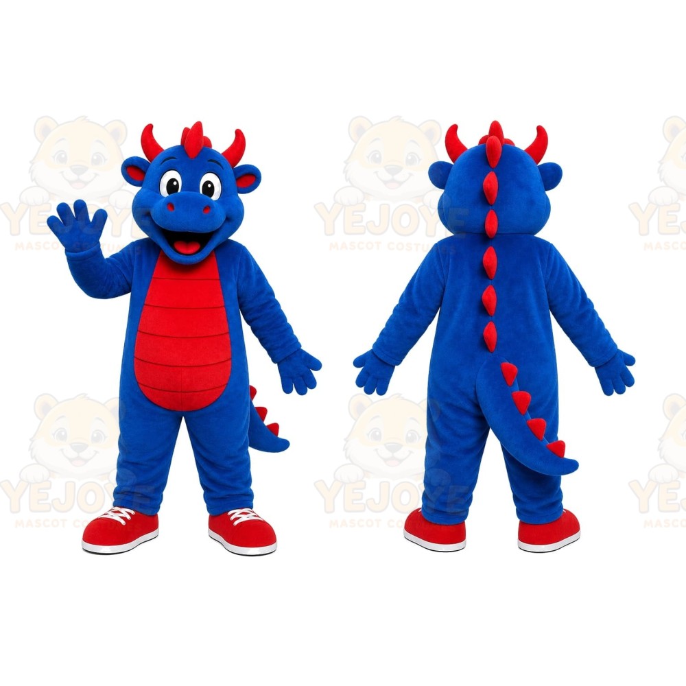 Blue Dragon Mascot Costume