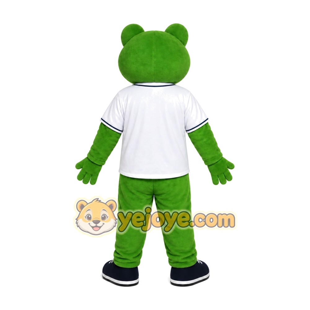 Green Frog White Jacket Mascot Costume Green Frog White Jacket Mascot Costume