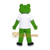 Green Frog White Jacket Mascot Costume Green Frog White Jacket Mascot Costume