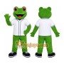 Green Frog White Jacket Mascot Costume