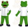 Green Frog White Jacket Mascot Costume
