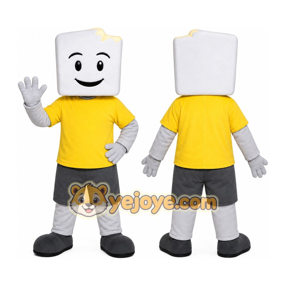 Yellow Block Mascot Costume