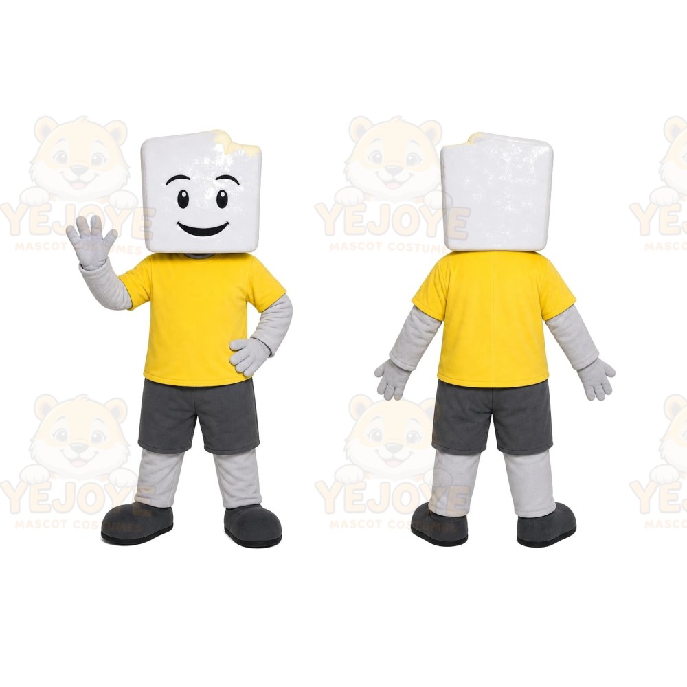Yellow Block Mascot Costume