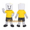 Yellow Block Mascot Costume