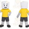 Yellow Block Mascot Costume