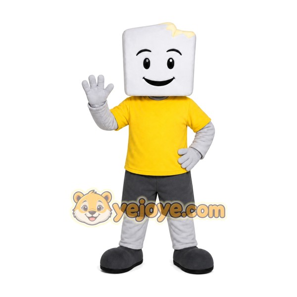Yellow Block Mascot Costume