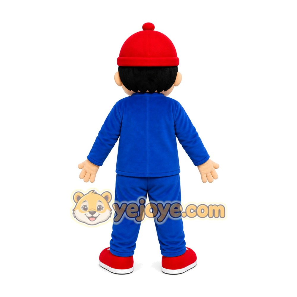 Red Cap Boy Mascot Costume Red Cap Boy Mascot Costume