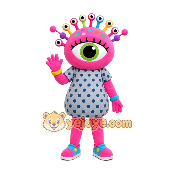 Pink Eye Monster Mascot Costume Pink Eye Monster Mascot Costume
