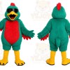 Green Red Rooster Mascot Costume