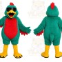 Green Red Rooster Mascot Costume