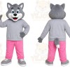 Gray Wolf Pink Pants Mascot Costume