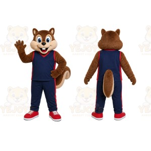 Chipmunk Overalls Mascot Costume