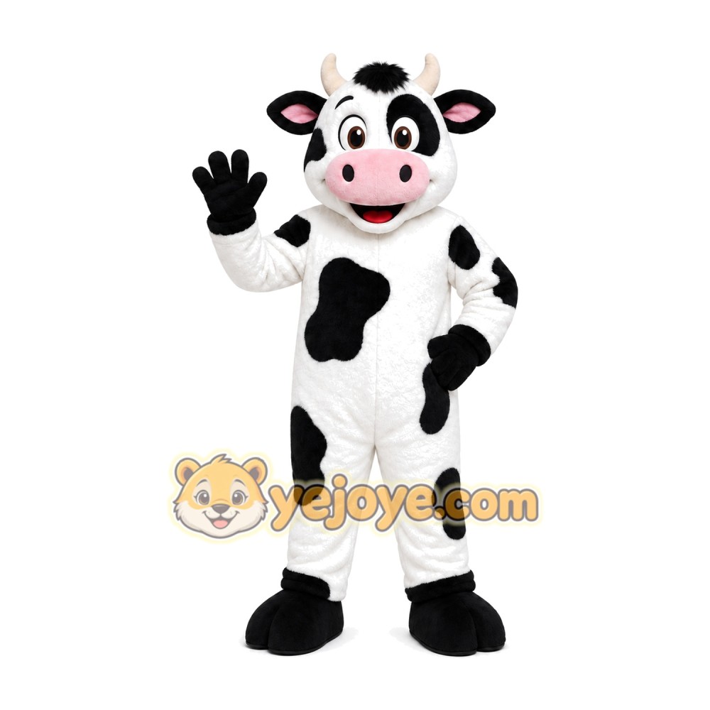 Black White Cow Mascot Costume