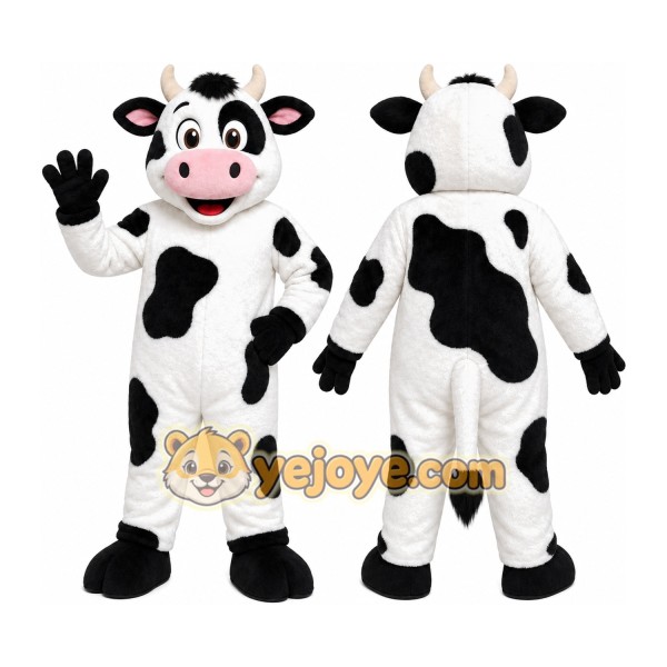 Black White Cow Mascot Costume