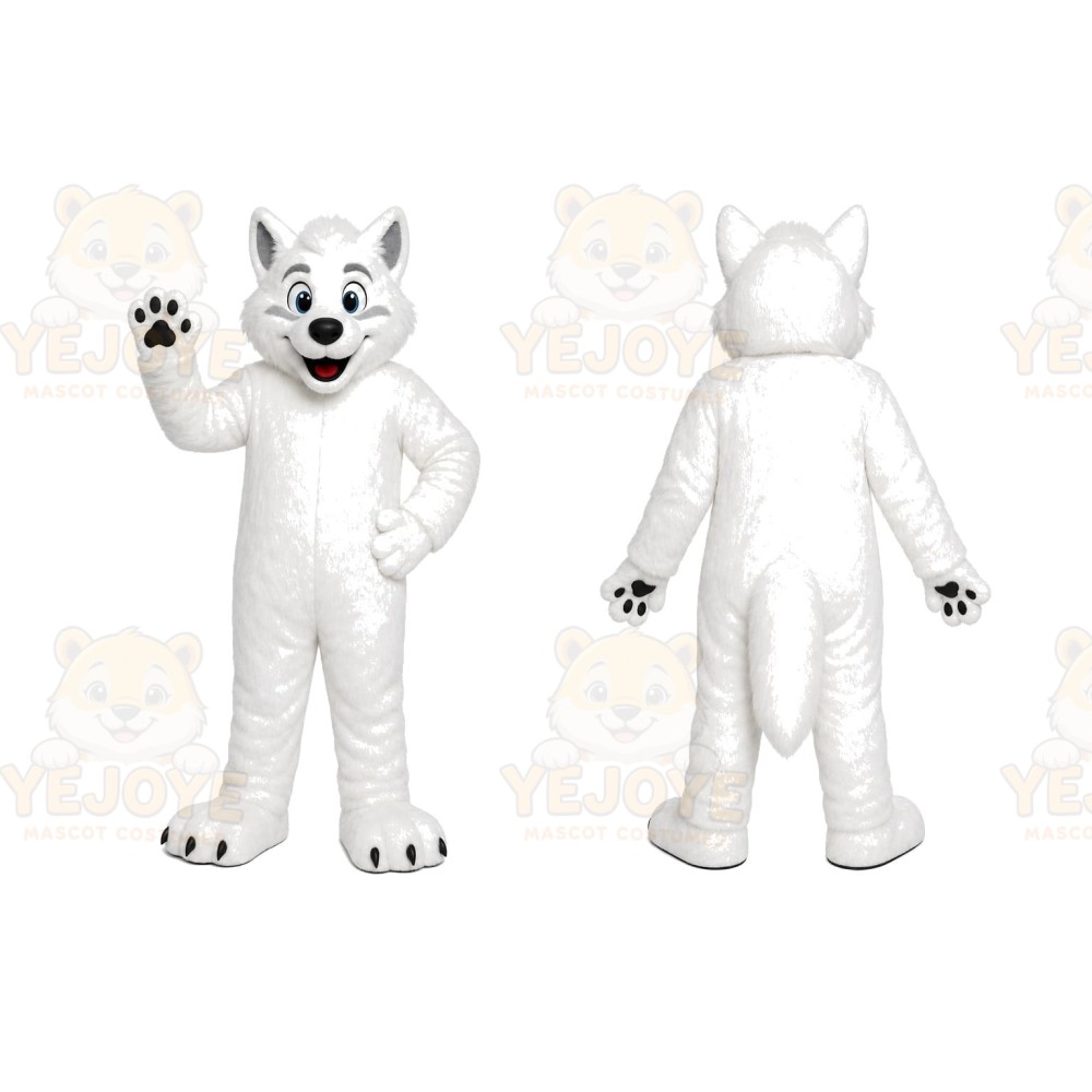 White Wolf Mascot Costume