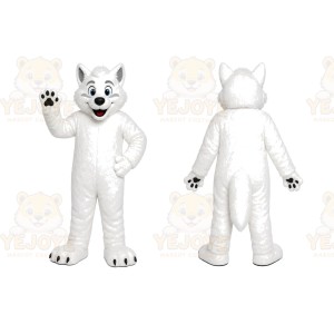 White Wolf Mascot Costume