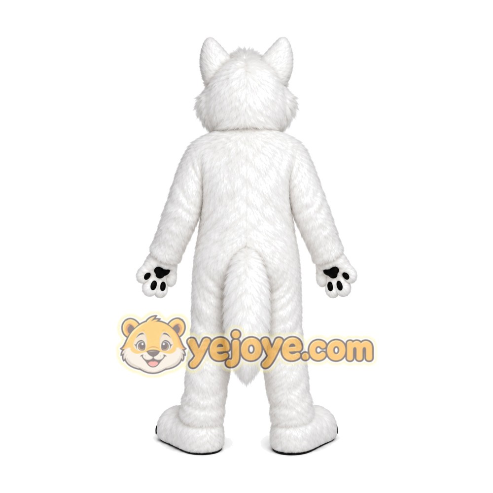 White Wolf Mascot Costume