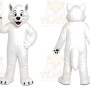 White Wolf Mascot Costume