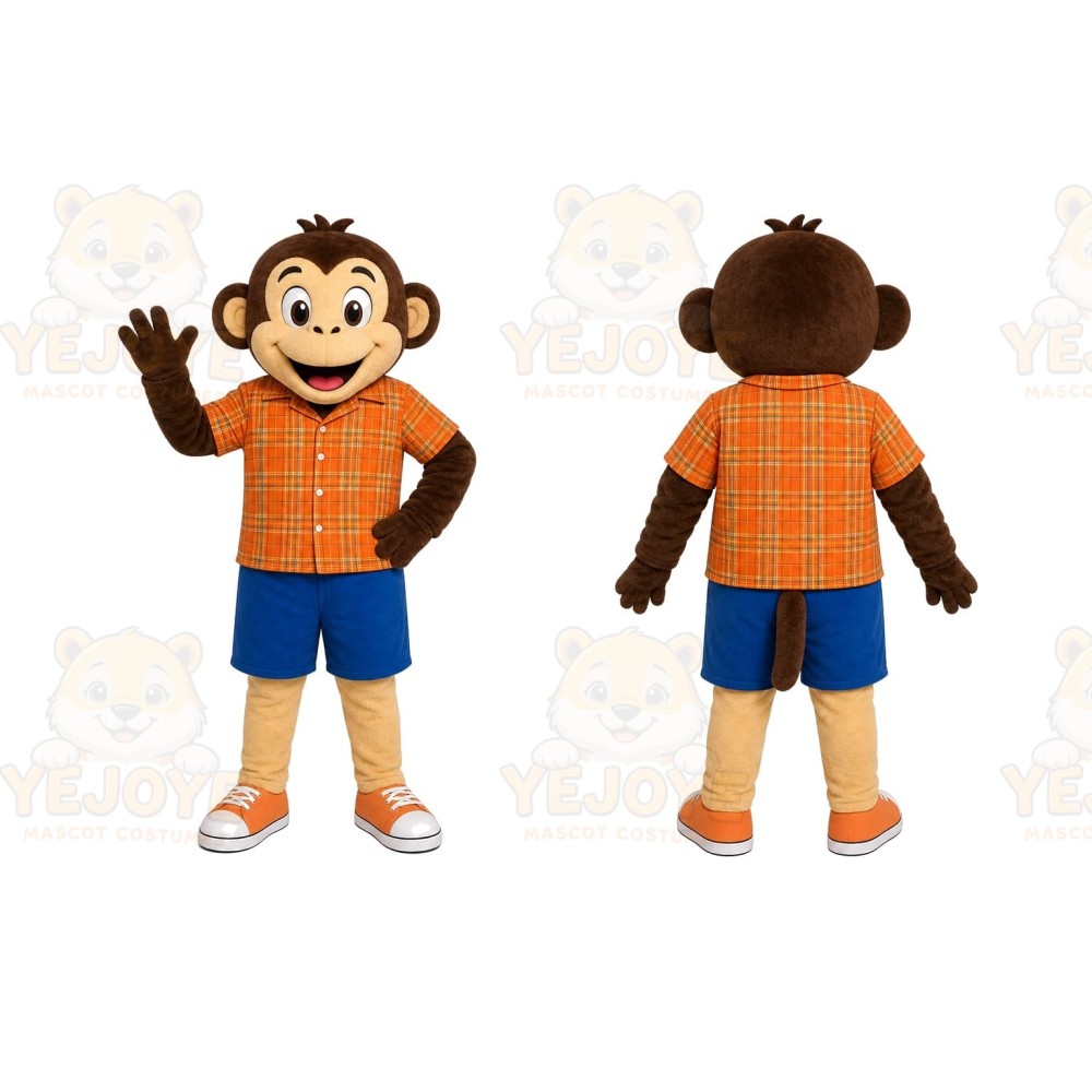 Monkey Orange Shirt Mascot Costume