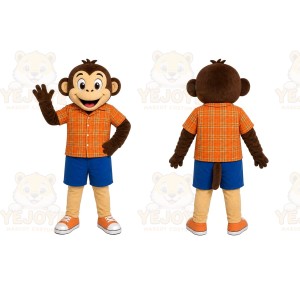 Monkey Orange Shirt Mascot Costume