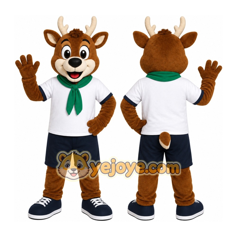 Deer Green Shirt Mascot Costume