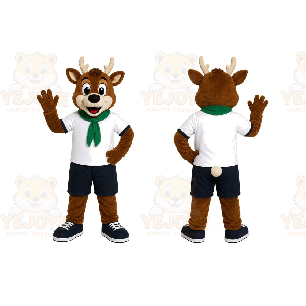 Deer Green Shirt Mascot Costume