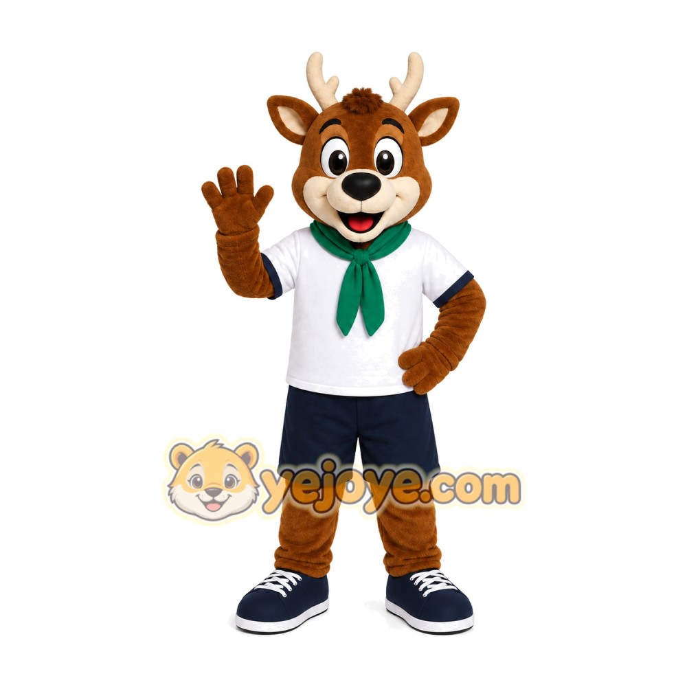 Deer Green Shirt Mascot Costume