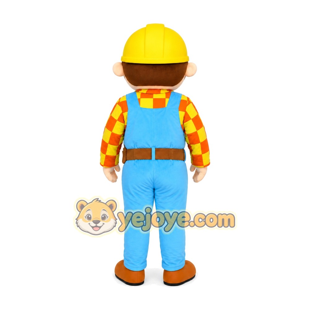 Builder Boy Mascot Costume Builder Boy Mascot Costume