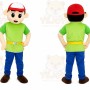 Green Shirt Boy Mascot Costume
