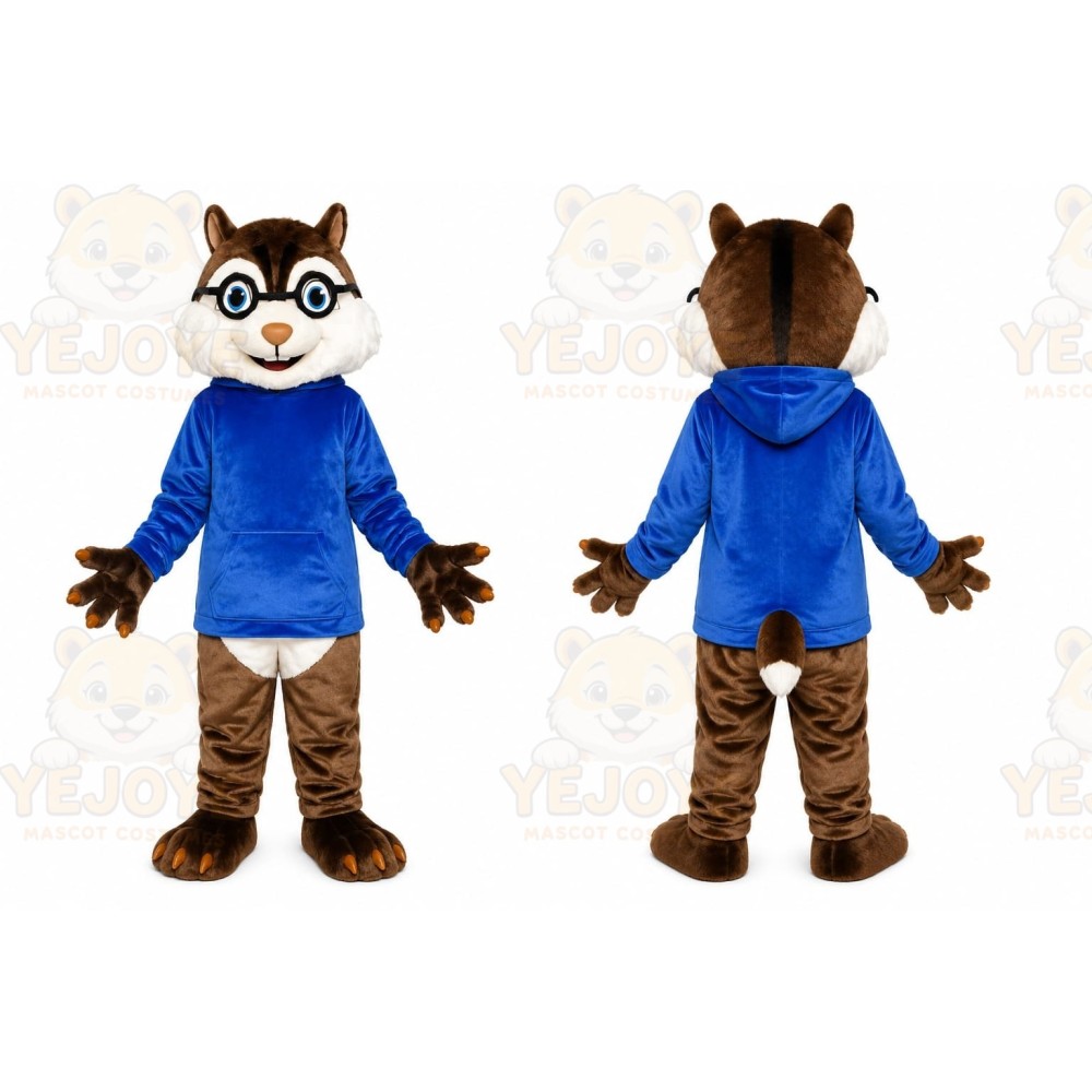 Chipmunk Character Mascot Costume with Hoodie