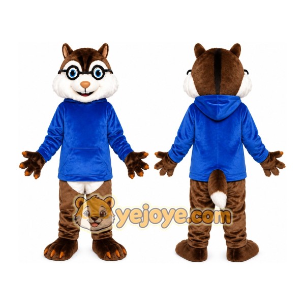 Chipmunk Character Mascot Costume with Hoodie