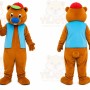 Bear Blue Scarf Mascot Costume