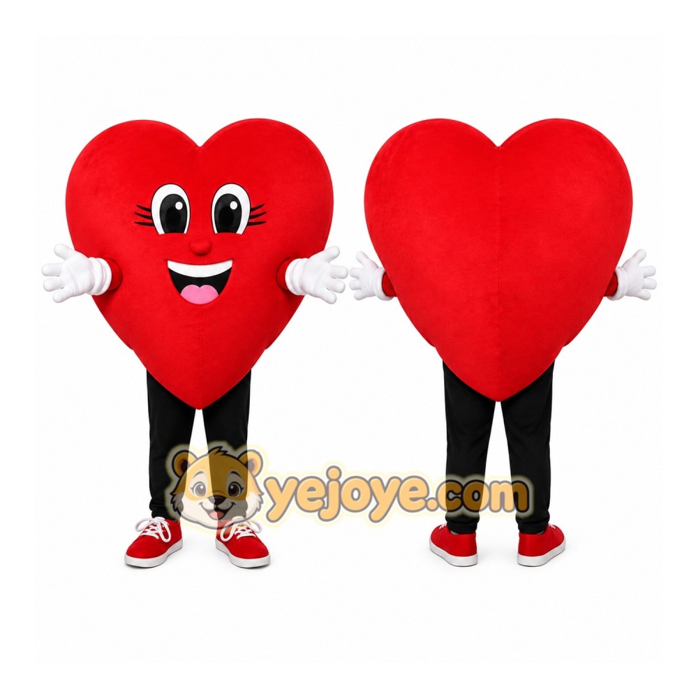 Red Heart Mascot Costume Red Heart Mascot Costume