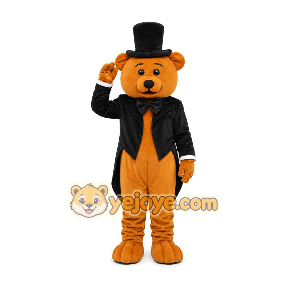 Top Hat Bear Mascot Costume Top Hat Bear Mascot Costume