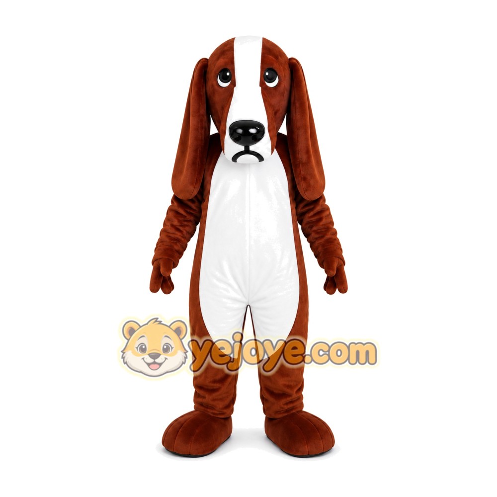 Brown Basset Dog Mascot Costume Brown Basset Dog Mascot Costume