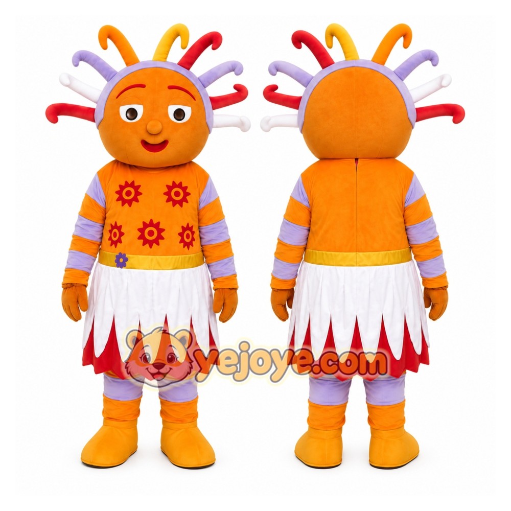 Orange Dress Girl Mascot Costume