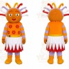 Orange Dress Girl Mascot Costume