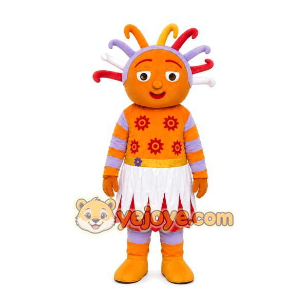 Orange Dress Girl Mascot Costume
