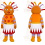 Orange Dress Girl Mascot Costume