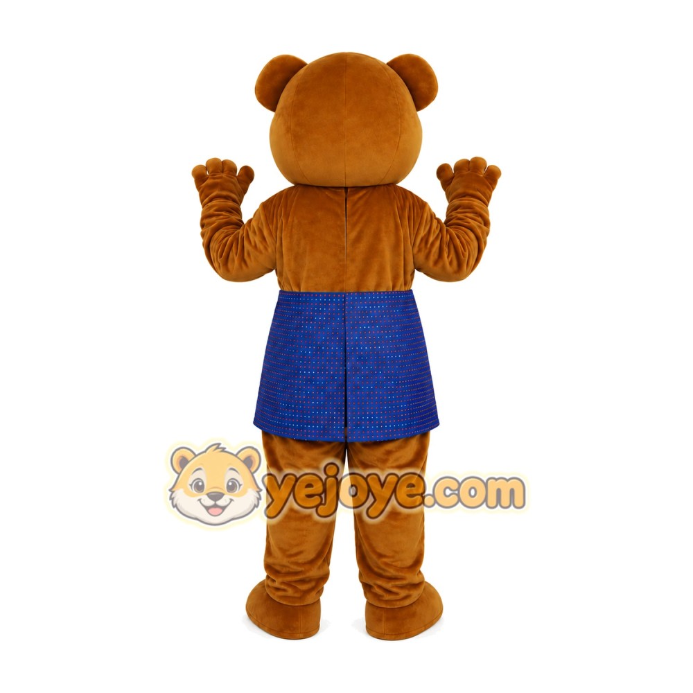 Bear Blue Dress Mascot Costume Bear Blue Dress Mascot Costume