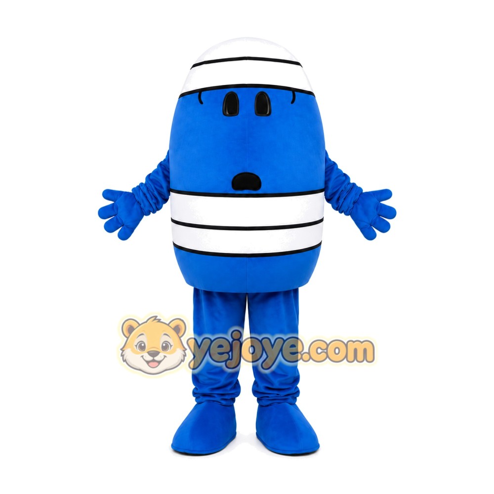Blue Barrel Character Mascot Costume Blue Barrel Character Mascot Costume