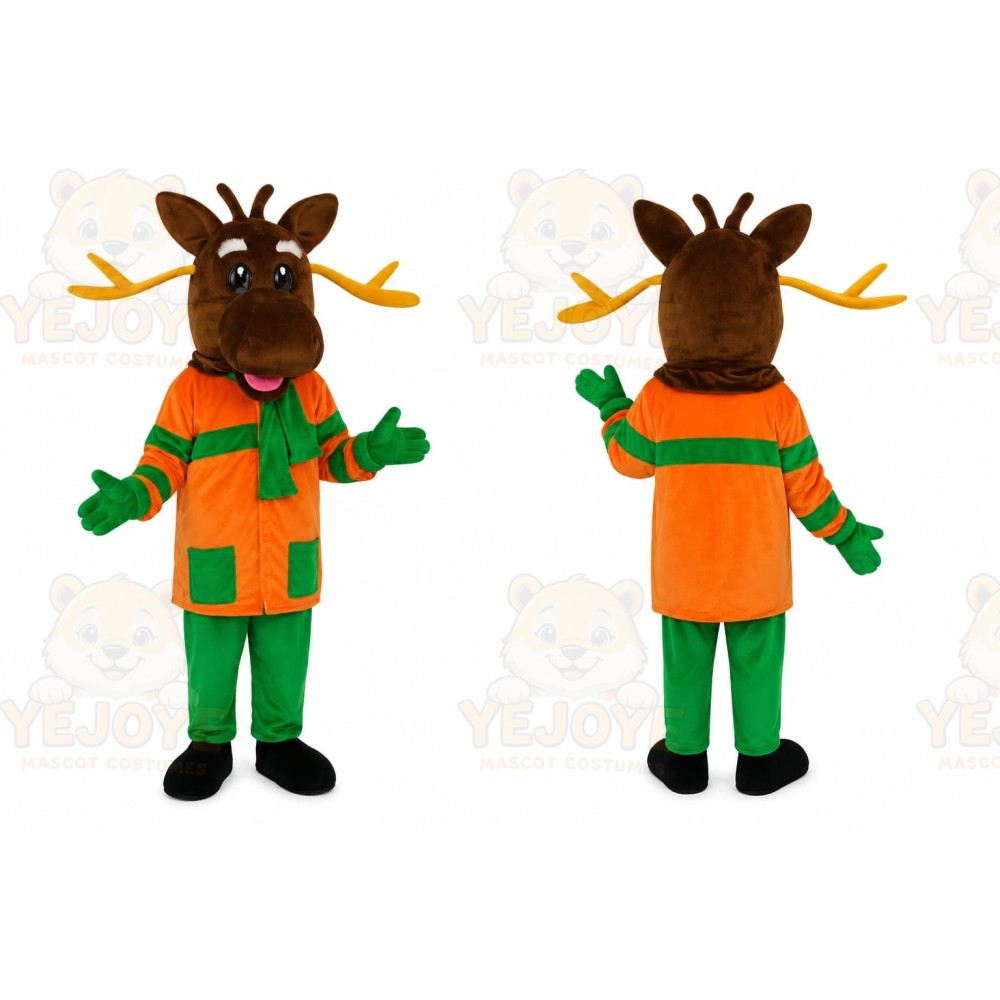Reindeer Orange Outfit Mascot Costume