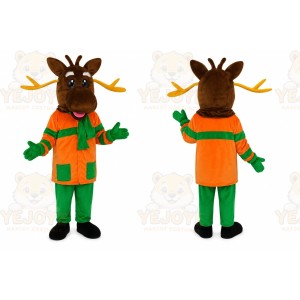 Reindeer Orange Outfit Mascot Costume
