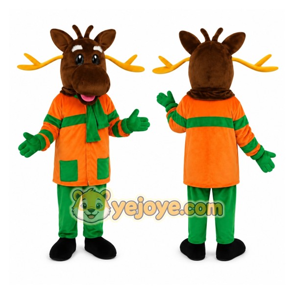Reindeer Orange Outfit Mascot Costume