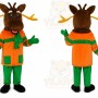 Reindeer Orange Outfit Mascot Costume